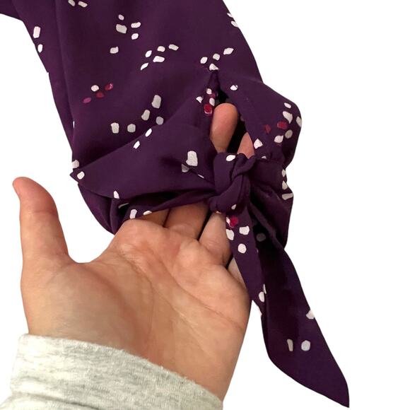 Fortune + Ivy Medium Collyn Mixed Material Blouse - Stitch Fix 3/4 Tie Sleeve - Picture 8 of 12